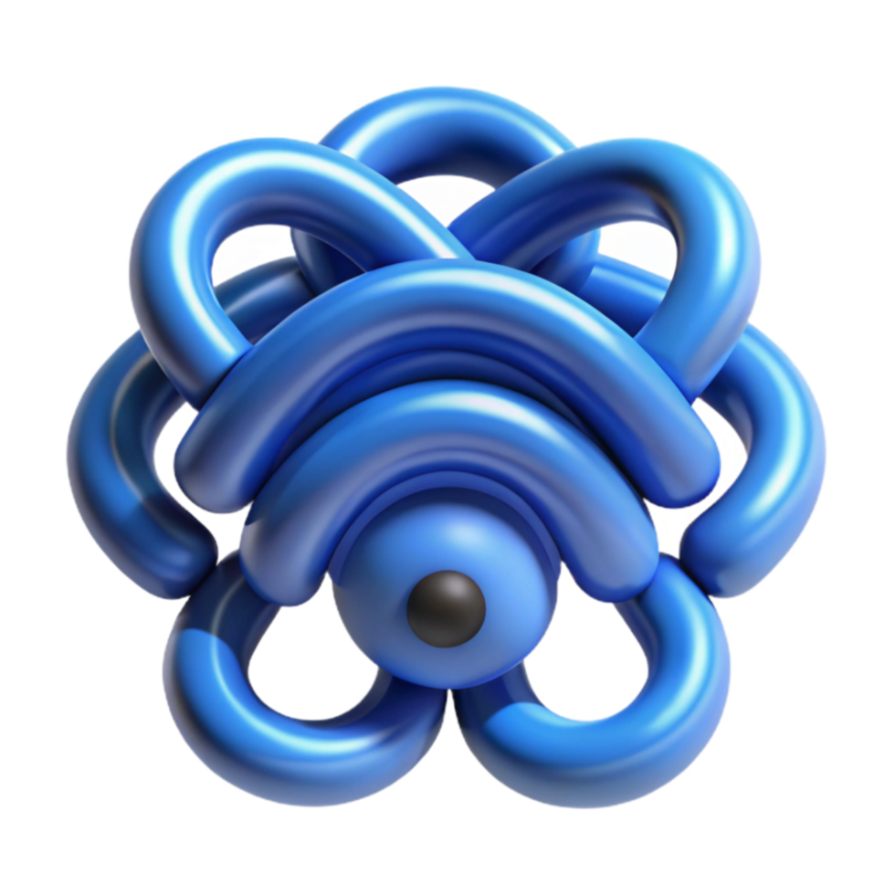 impressive rustic Abstract 3D Blue Knot Design Curved Tubes, Geometric Pattern, Circular Forms authentic png