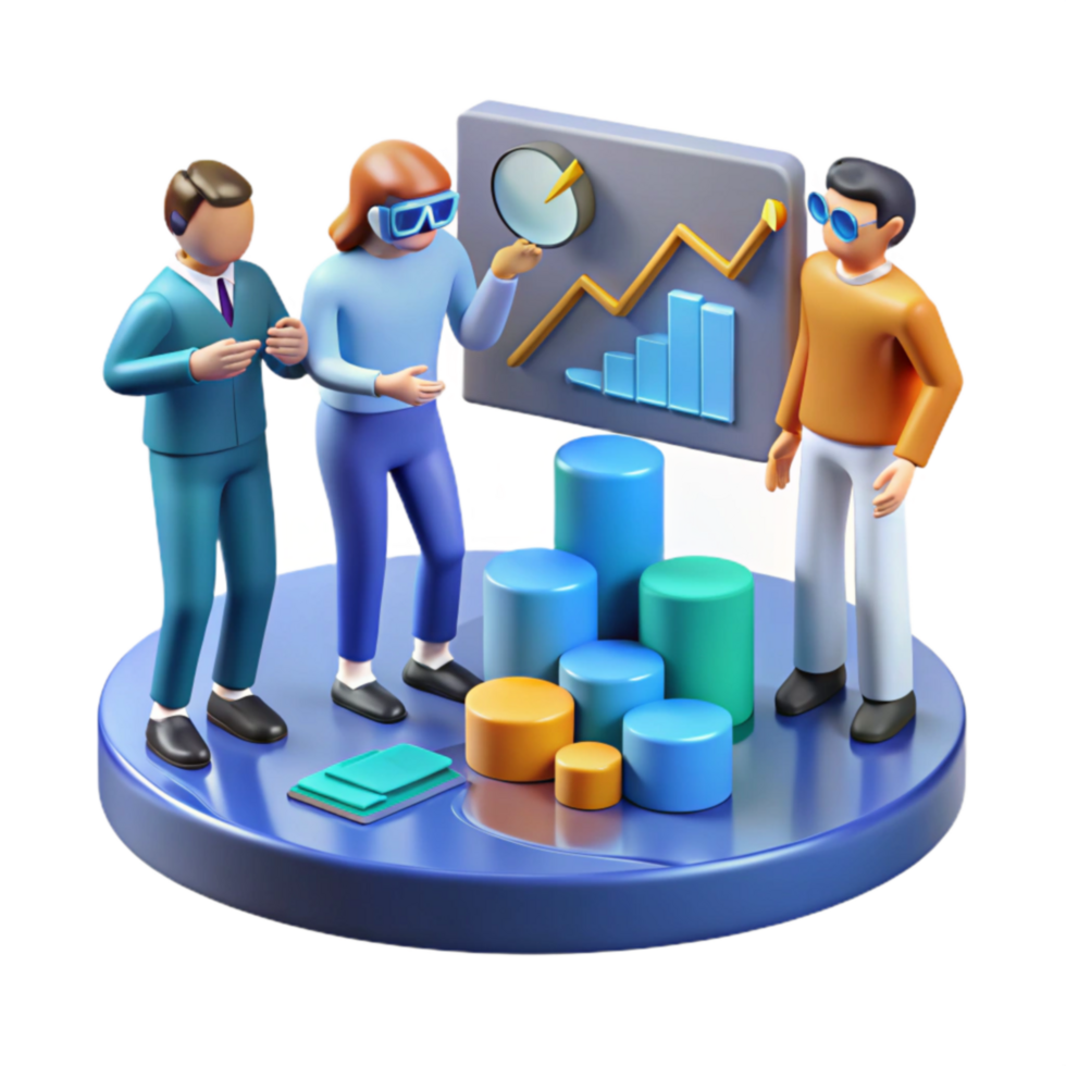 vibrant artistic Data Analysis Visualizing Growth Trends exclusive png