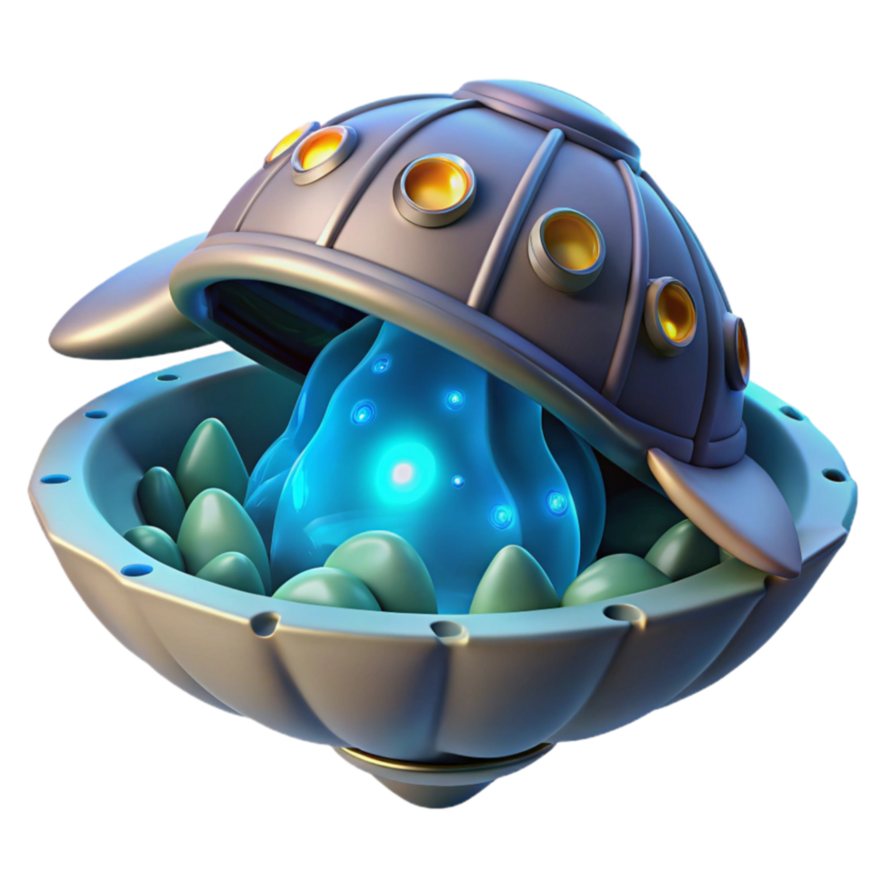 elegant creative Glowing Orb in Futuristic Vessel high quality png
