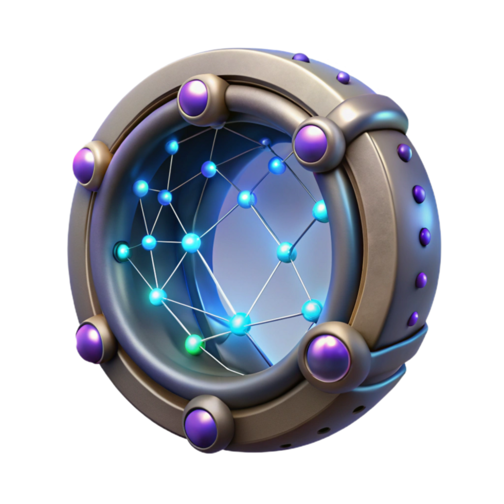 impressive rustic Futuristic Network Sphere 3D Render of Abstract Technology premium png