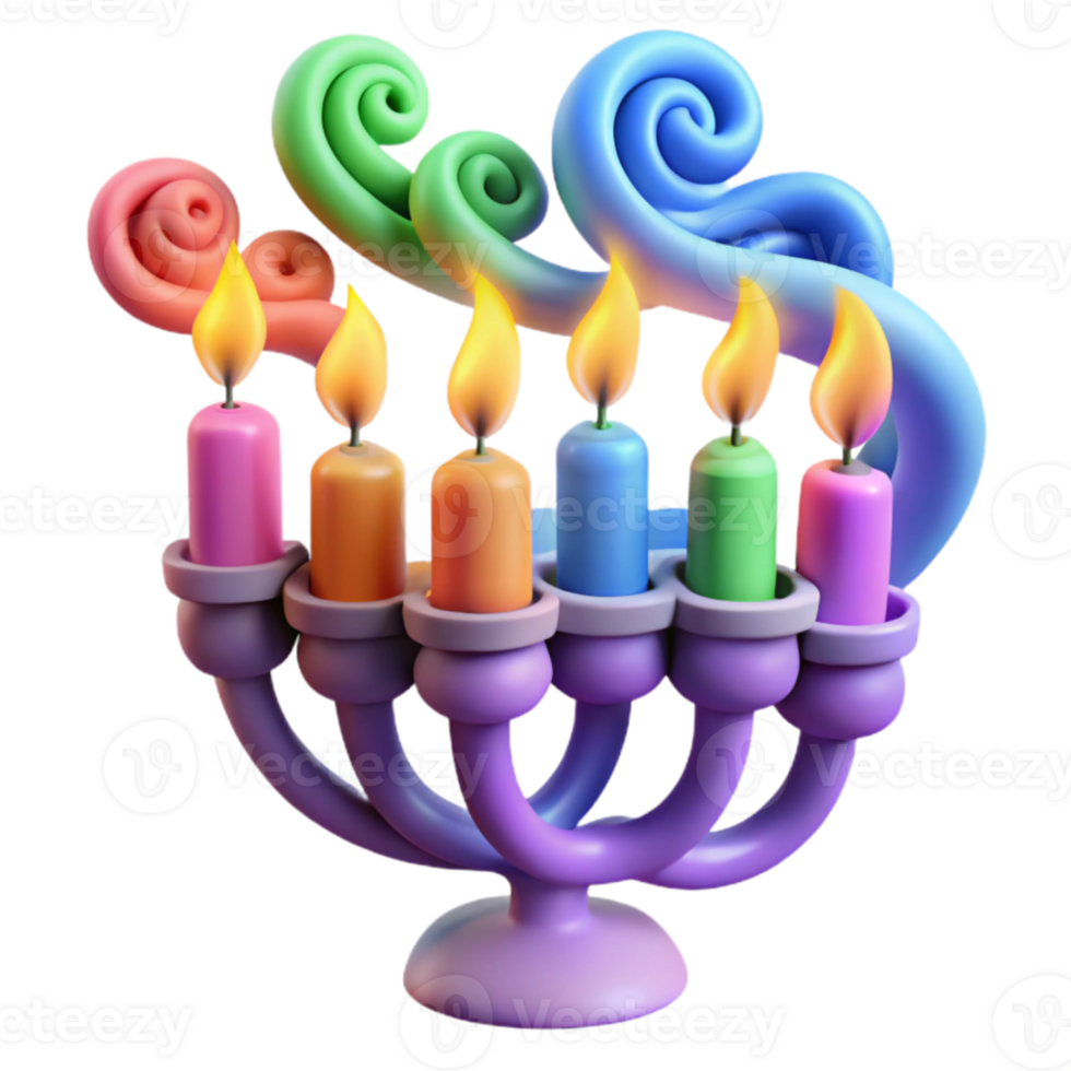 impressive creative Colorful Candles on Menorah Festive Holiday Image authentic png