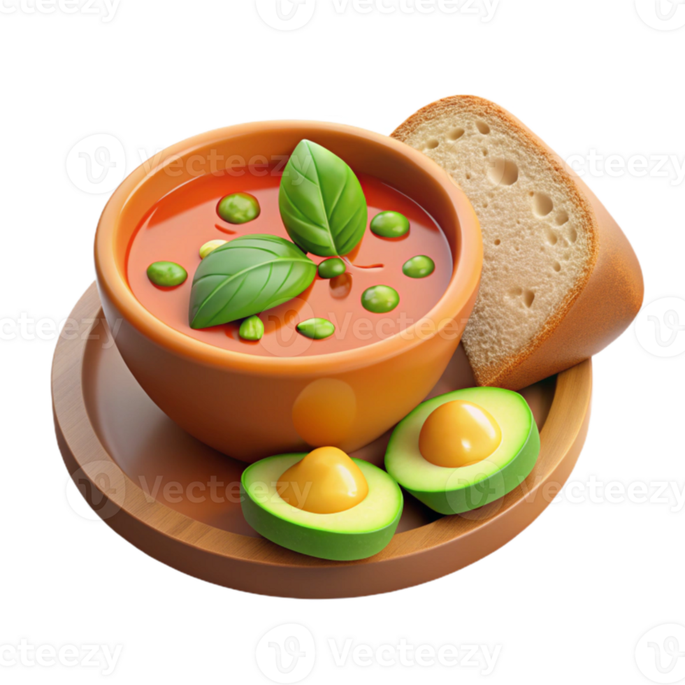 extraordinary classic Savory Tomato Soup with Avocado Bread authentic png