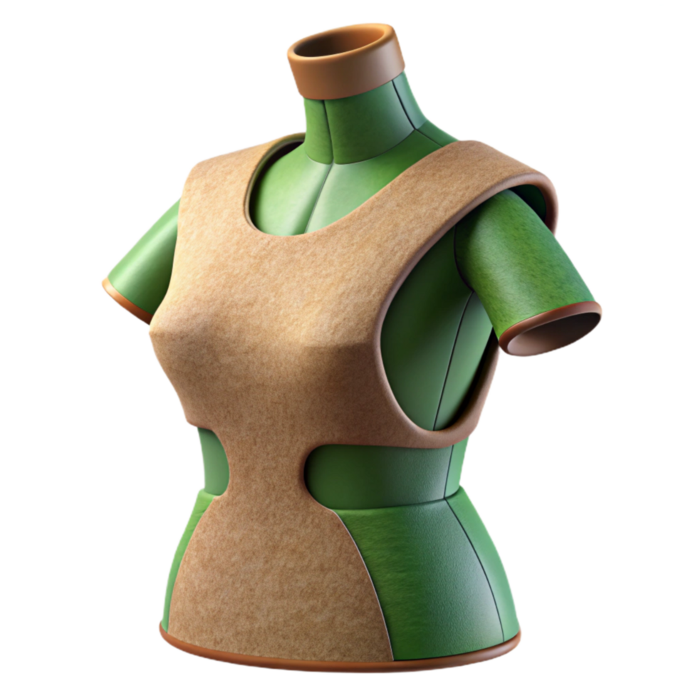 magnificent modern Green and Beige Fabric Mannequin Torso high quality png