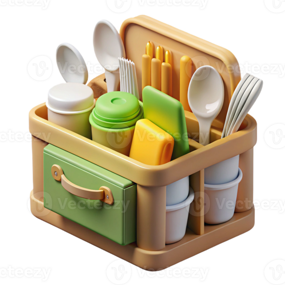 Organized Kitchen Utensil Caddy with Drawer png