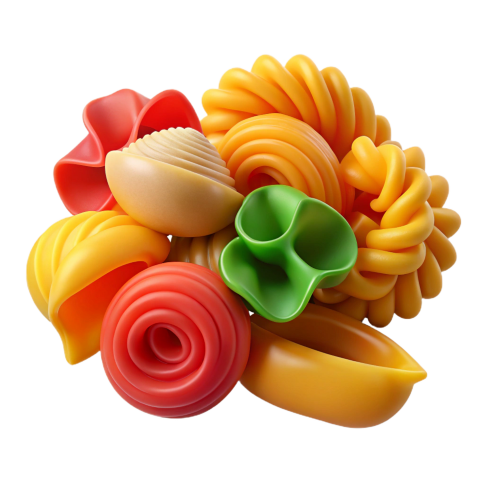 serene artistic Colorful Pasta Shapes A Culinary Delight high quality png
