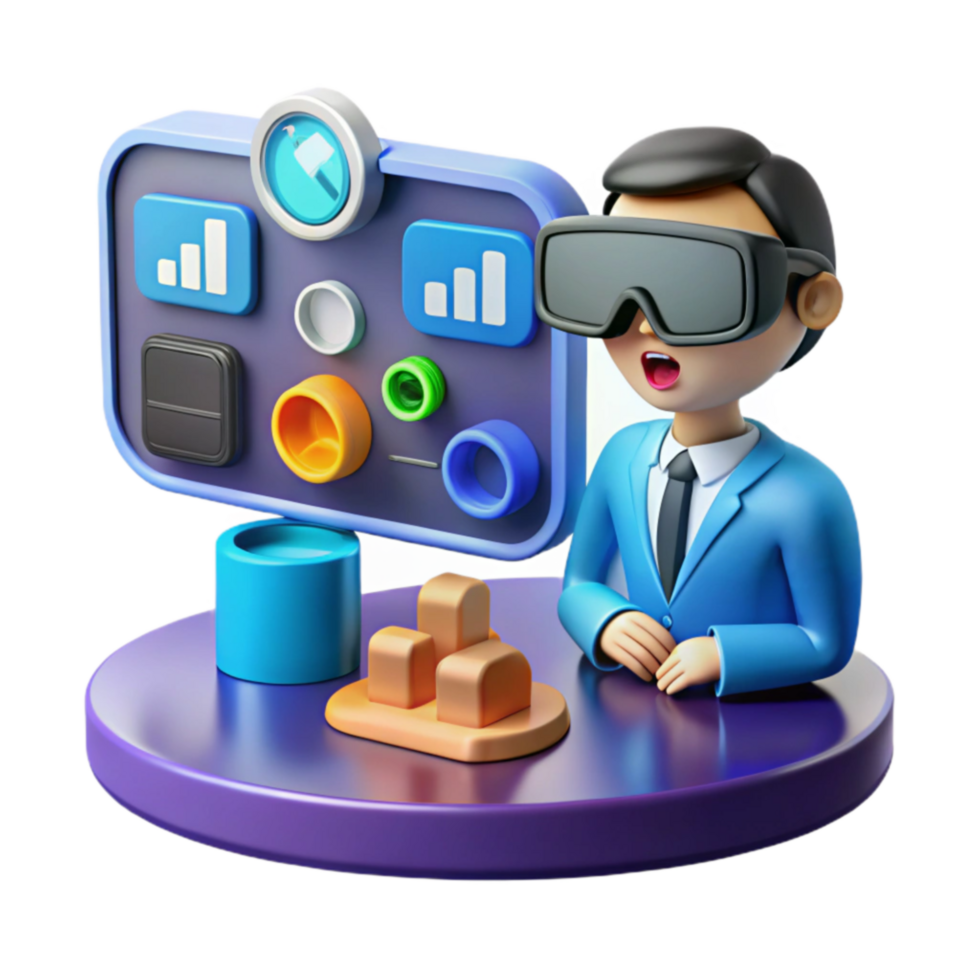 extraordinary artistic Virtual Reality Data Visualization Interactive 3D dashboards high quality png