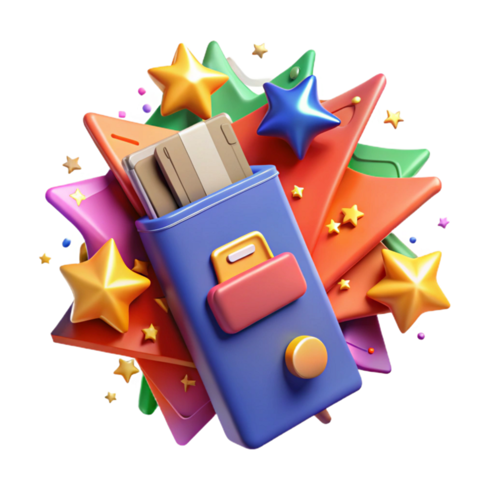 Reward Program Colorful Stars Card Holder png