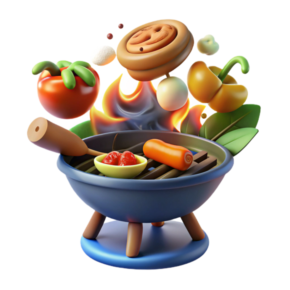 Grilling Fun Delicious Summer BBQ png