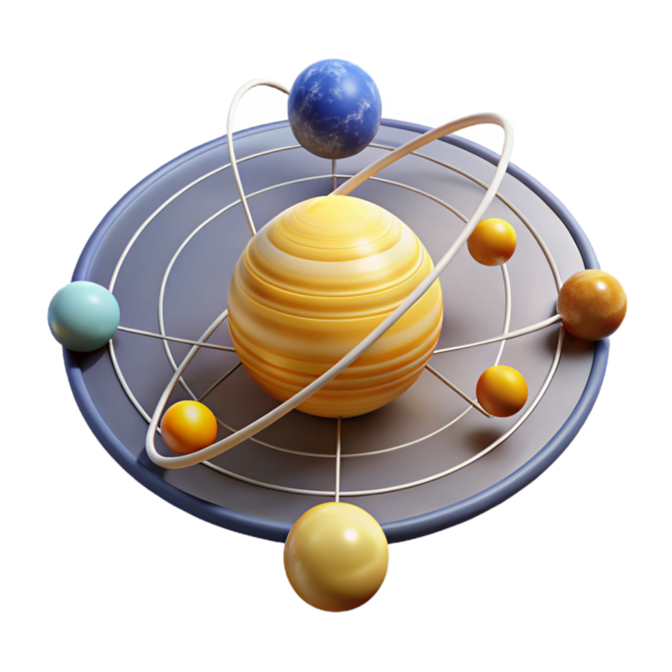 magnificent vintage Planetary System Model Orbits, Planets, Celestial Bodies professional png