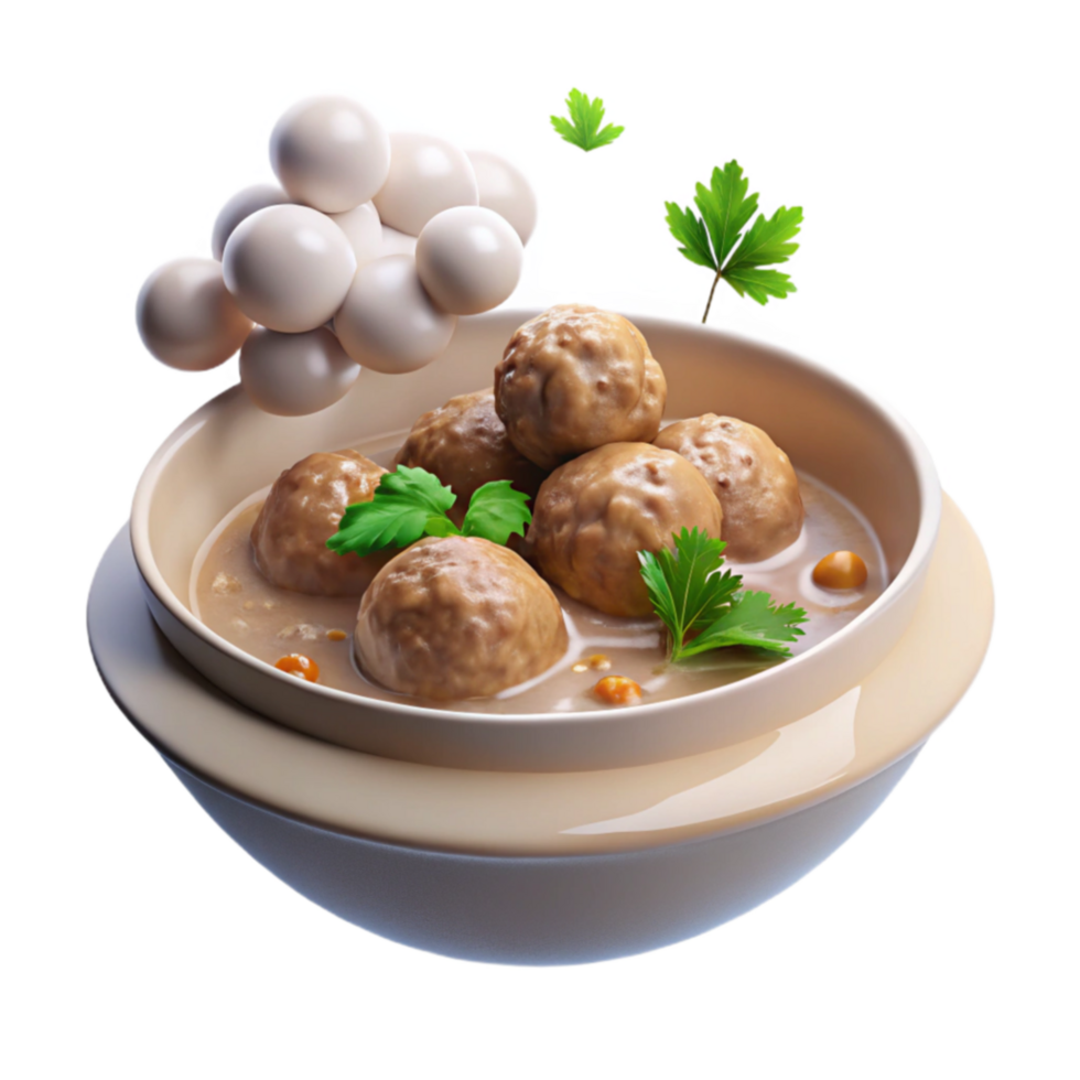 serene artistic Creamy Meatball Soup Recipe Simple Delicious premium png