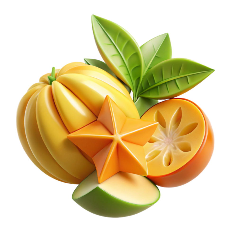 Tropical Fruit Still Life Star Fruit, Citrus, and More png