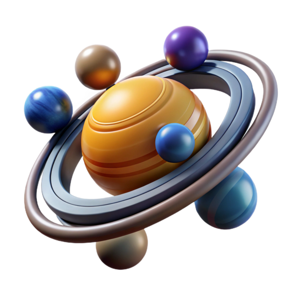magnificent rustic Planetary System Orbits, Moons, and Celestial Bodies genuine png