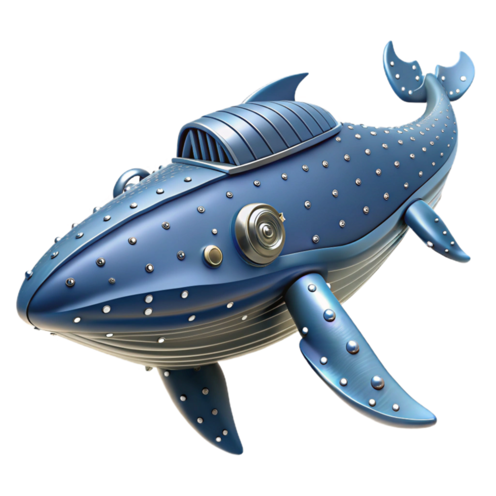 Steampunk Whale Robotic Ocean Creature png