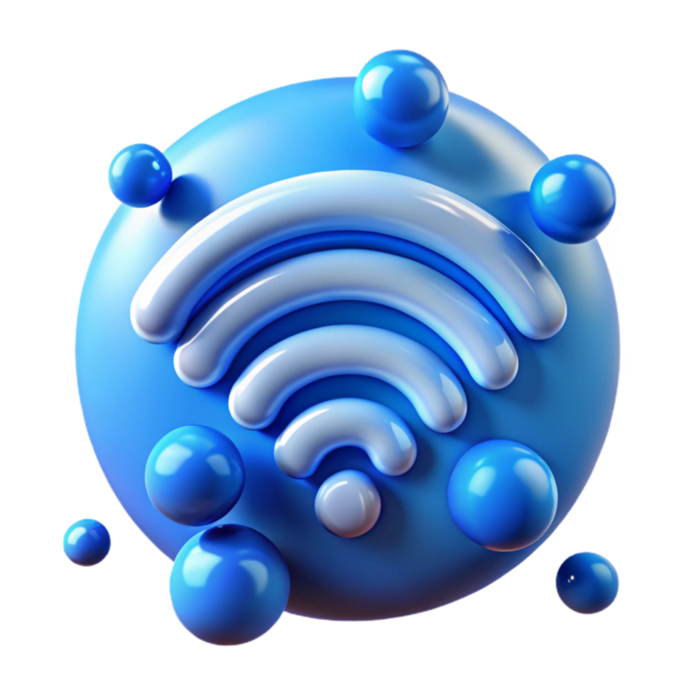 extraordinary rustic Wireless Network Connectivity 3D Icon Design professional png