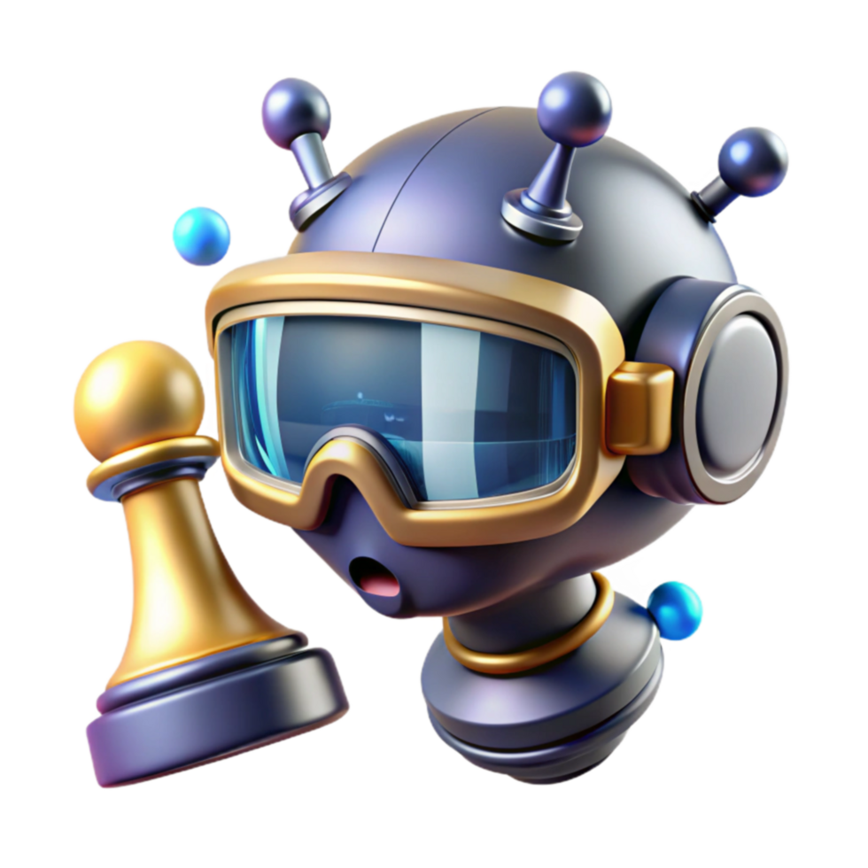 beautiful traditional AI Robot Plays Chess Strategic Game Simulation professional png