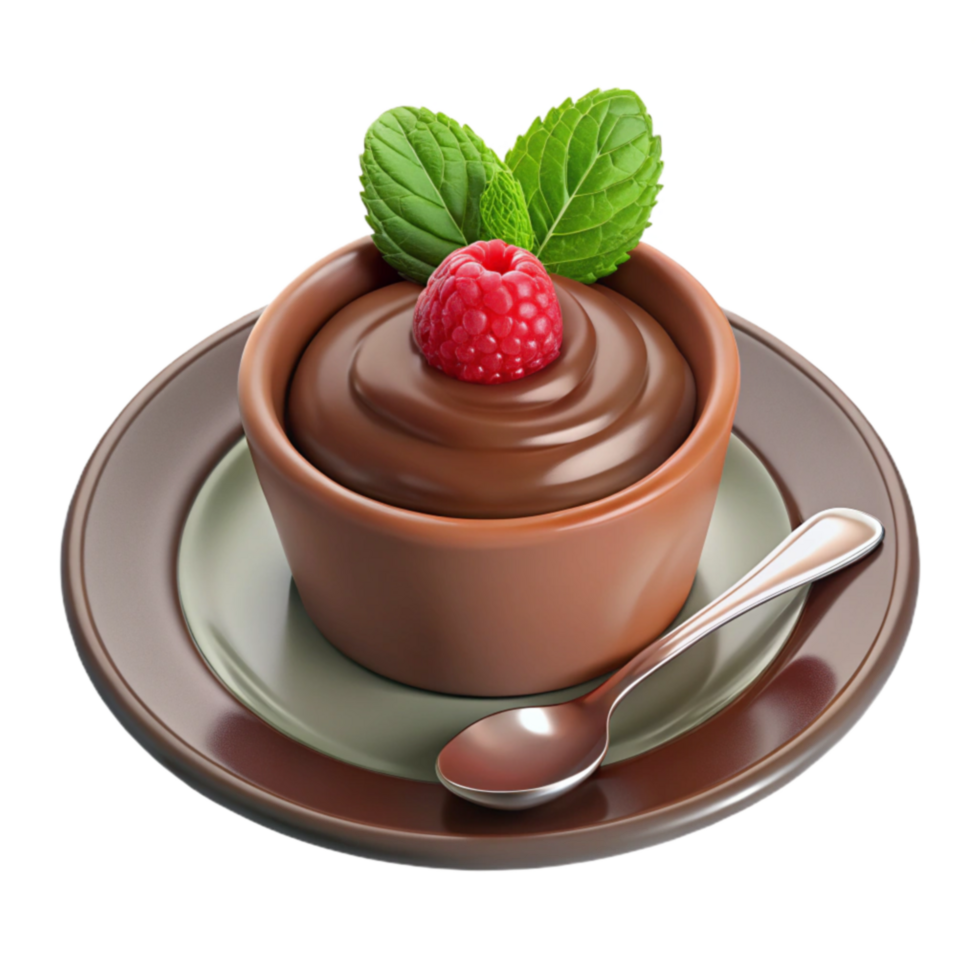 extraordinary modern Decadent Chocolate Mousse with Raspberry premium png