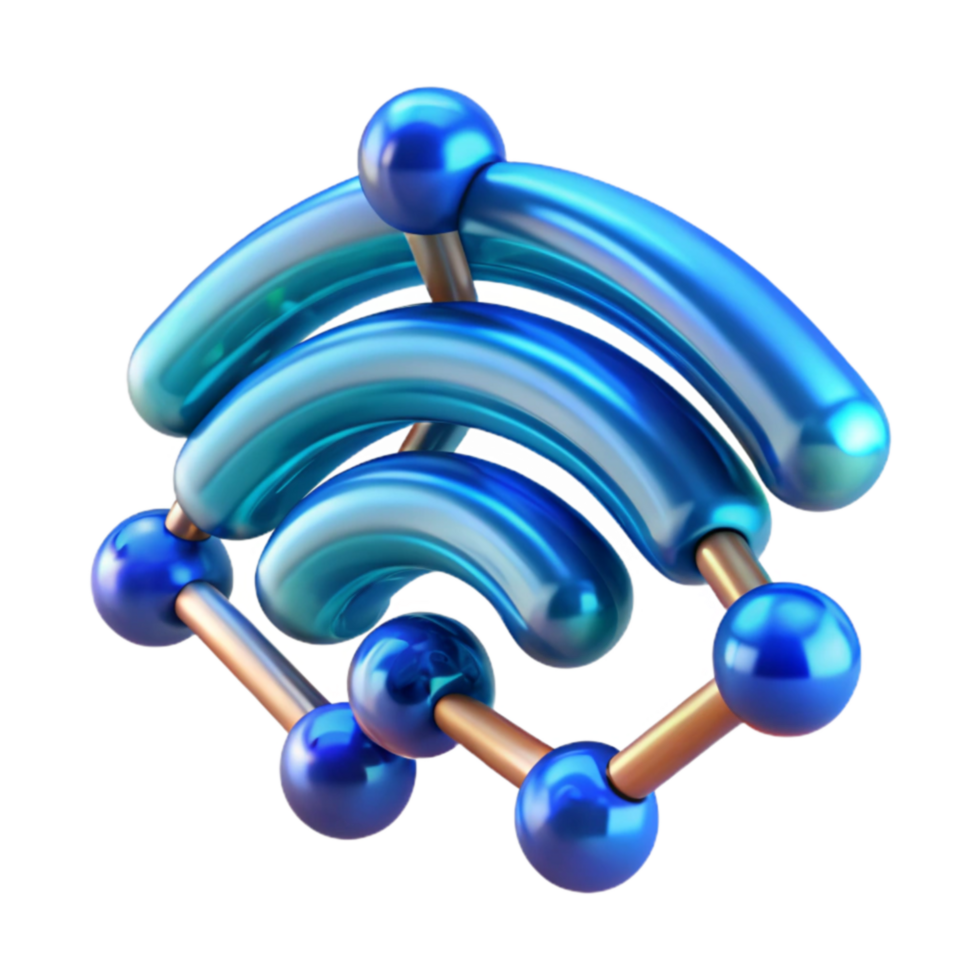 beautiful classic Global Network Connectivity A 3D Wireless Signal Illustration authentic png
