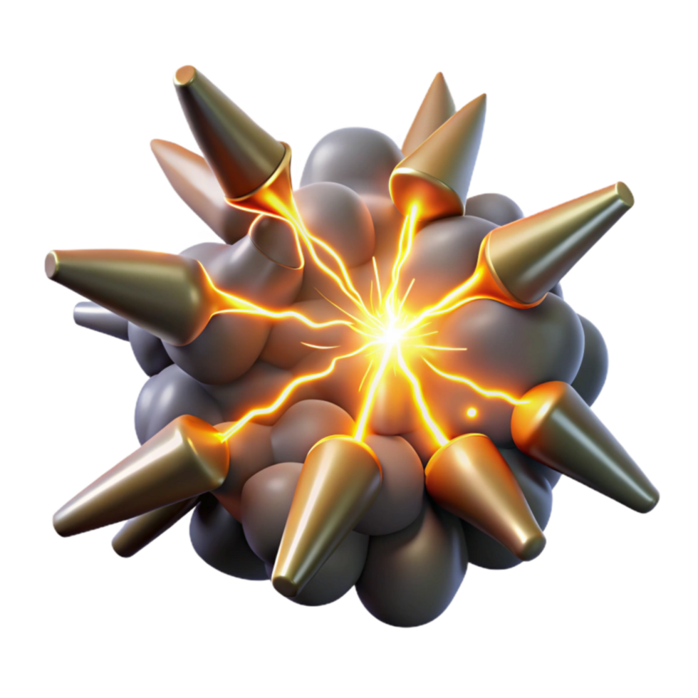 vibrant minimalist Energy Burst Conical Structure and Luminescent Discharge genuine png