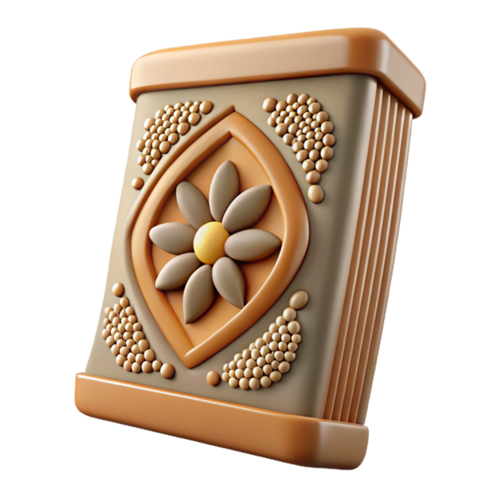 extraordinary modern Ornate Flower Cookie Design 3D Render authentic png