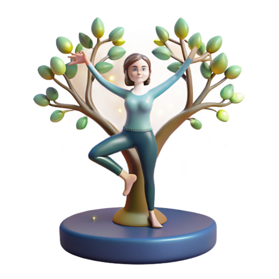 Yoga Tree Pose Mindfulness, Balance, and Serenity png