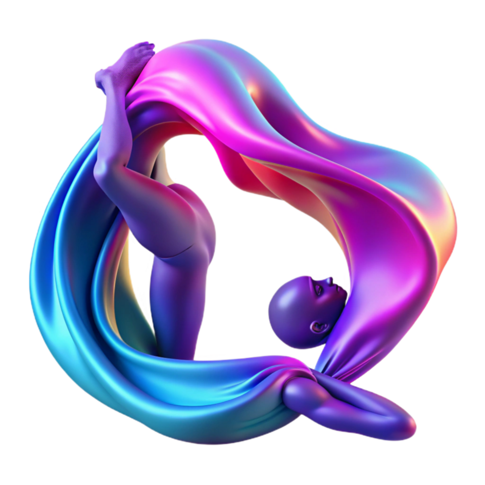 wonderful abstract Abstract Figure in Flowing Fabric 3D Render high resolution png