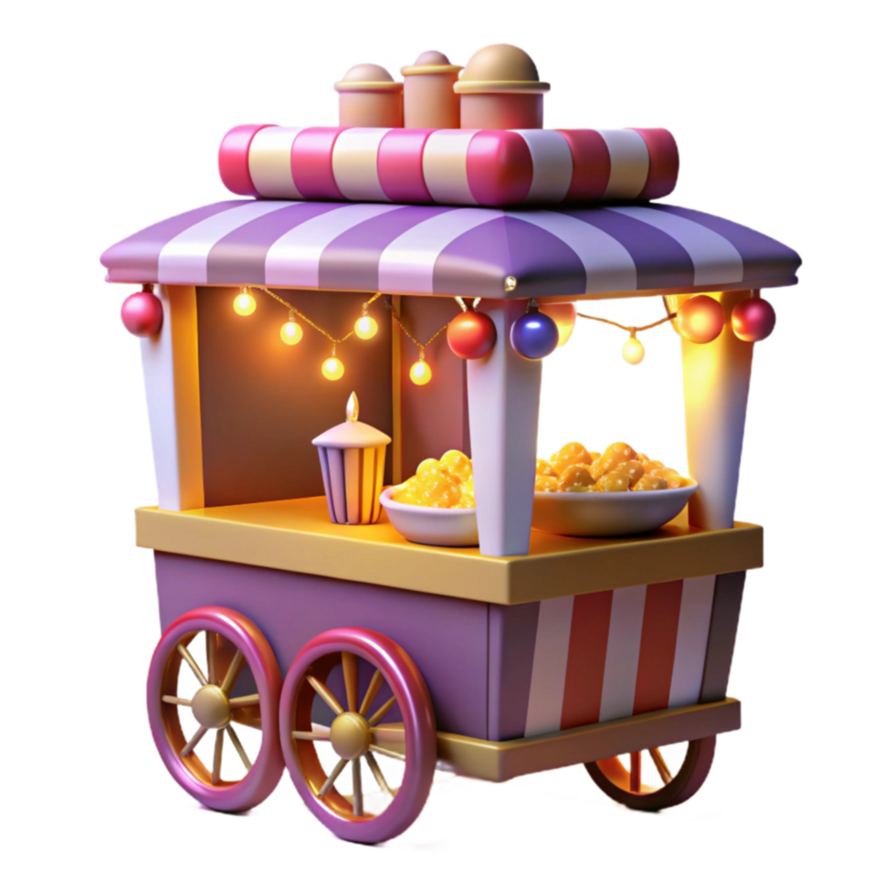Enchanted Snack Cart Festive Treats on Wheels png