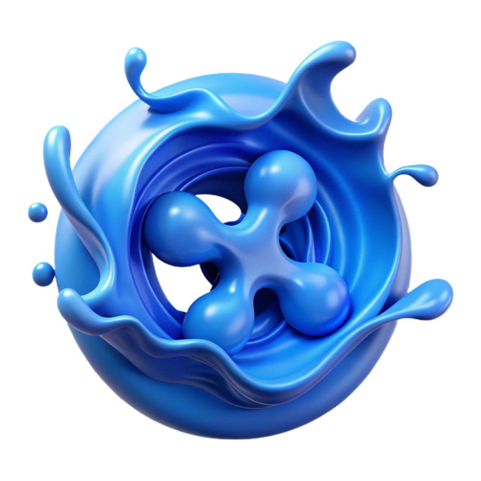 beautiful rustic Abstract Blue Liquid Splash with 3D Shape professional png