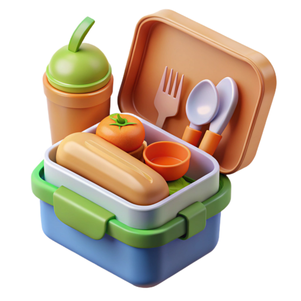 beautiful rustic Colorful Lunchbox with Healthy Meal and Drink genuine png