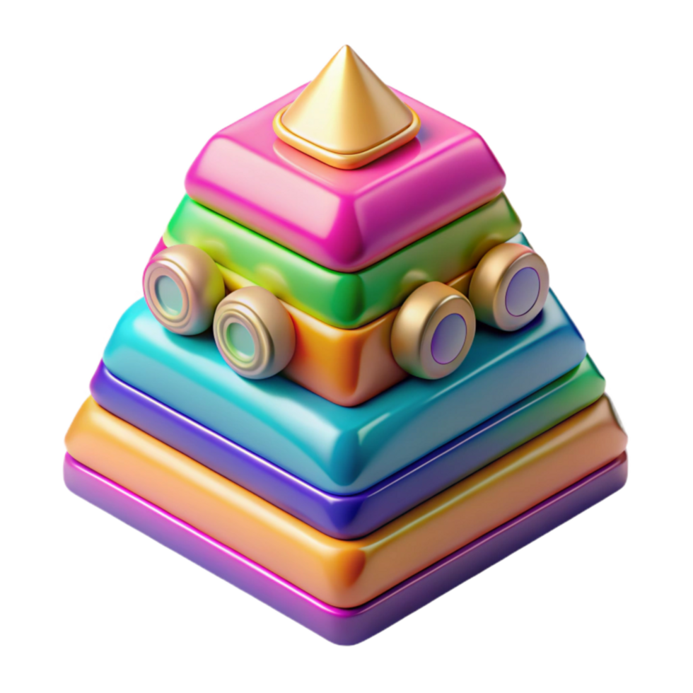 wonderful traditional Colorful 3D Pyramid Stacking Blocks original png