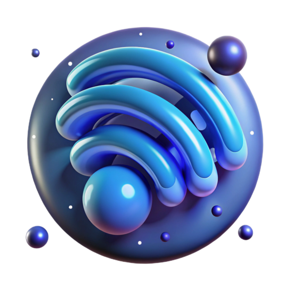 deslumbrante clássico 3d Wi-fi símbolo abstrato sem fio rede Projeto Alto resolução png