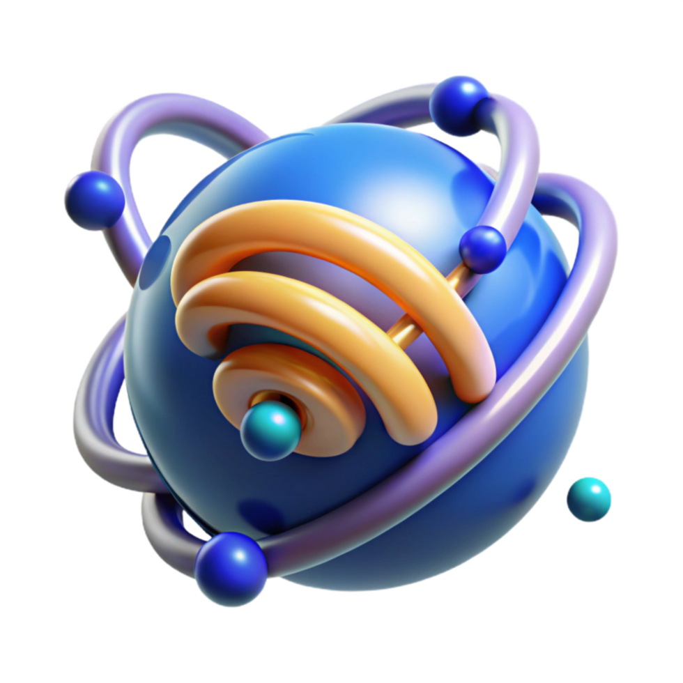 extraordinary abstract Global Network Connectivity 3D Abstract Icon authentic png