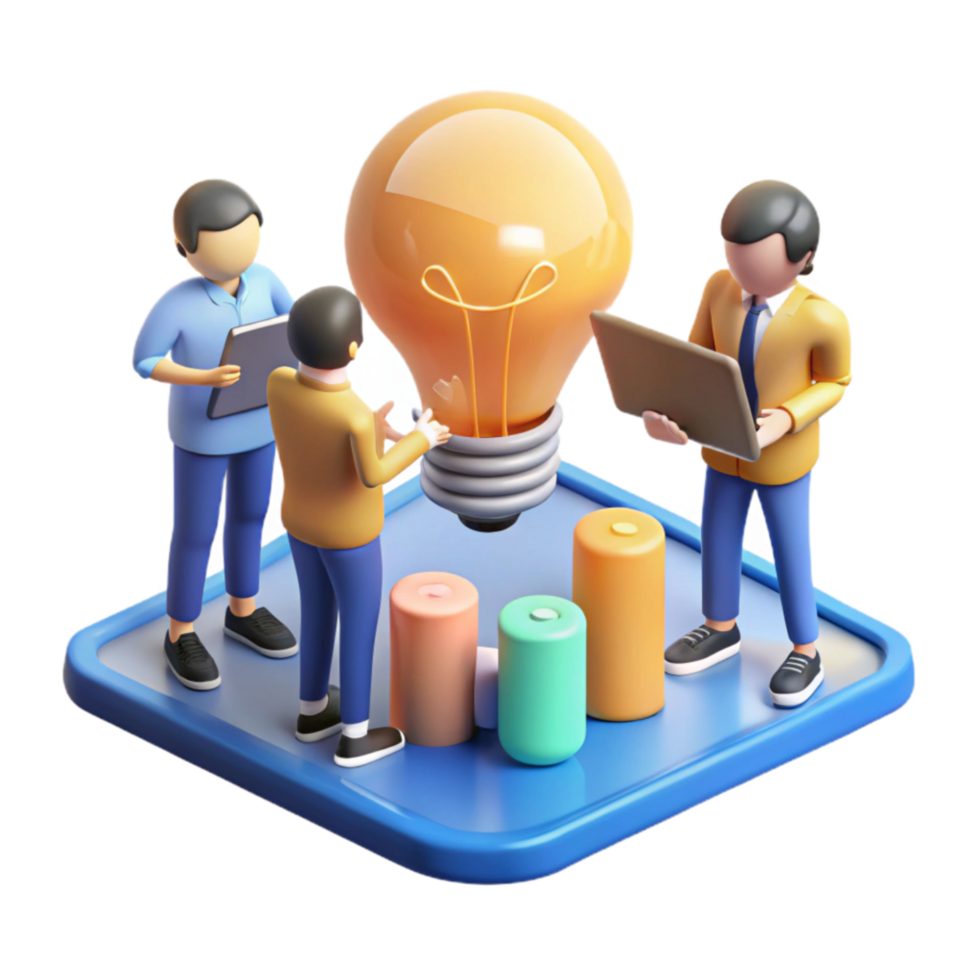 vibrant modern Teamwork, Innovation, and Data-Driven Growth high quality png