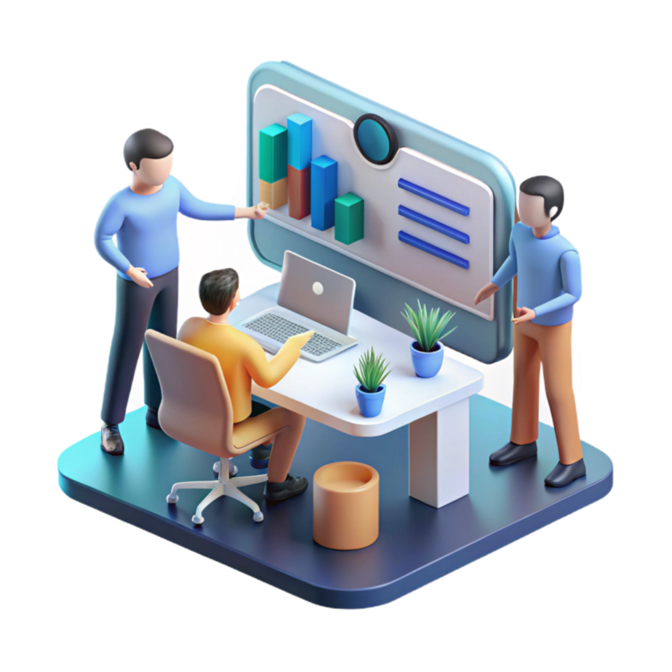 elegant vintage Teamwork Data Analysis Visualizing Insights premium png