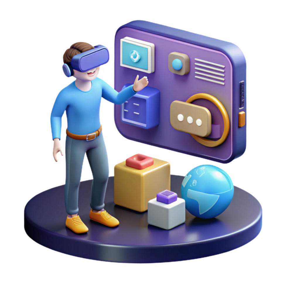 vibrant traditional Exploring the Metaverse Virtual Reality Interface Design high quality png