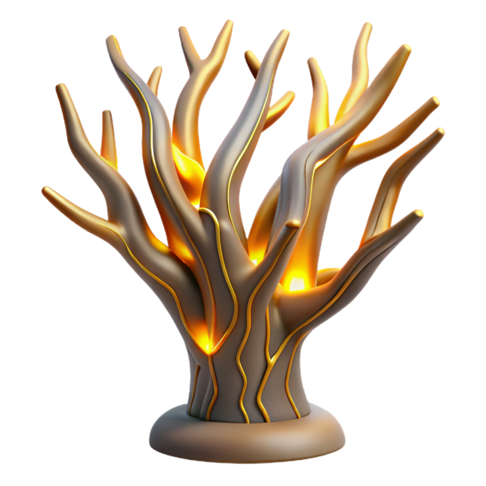 vibrant rustic Illuminated Abstract Tree Sculpture Home Decor high resolution png