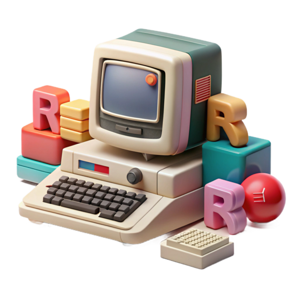 retro Computer System 80er Jahre Computing Nostalgie png