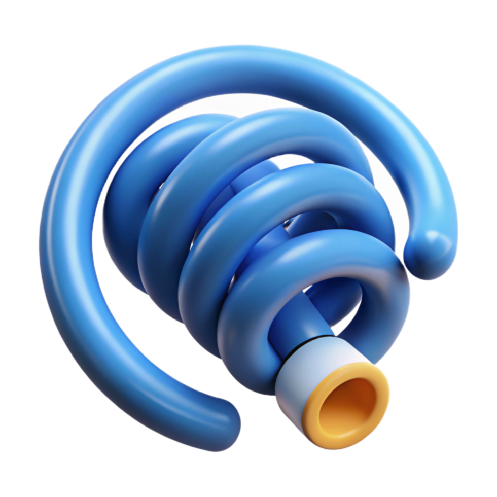 dramatic minimalist Abstract Blue Spiral 3D Render Design Concept detailed png