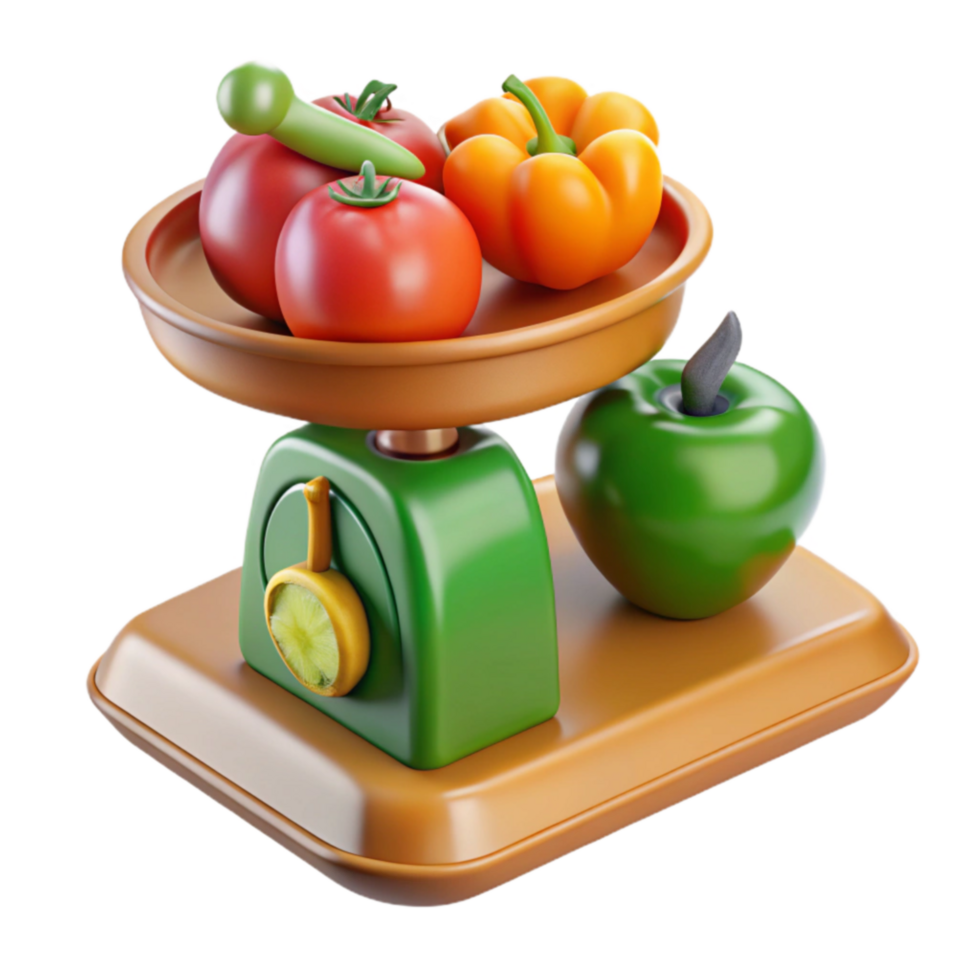 wonderful artistic Produce Weighing Kitchen Scale with Vegetables exclusive png