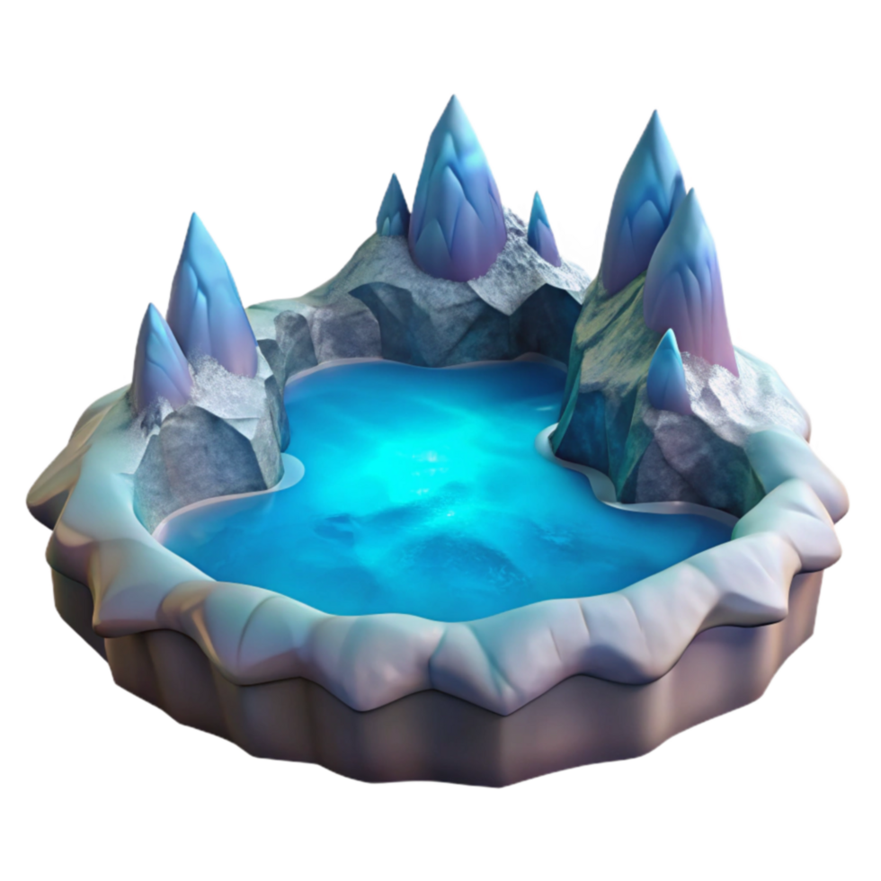 wonderful artistic Frozen Lake with Icy Peaks 3D Model high quality png