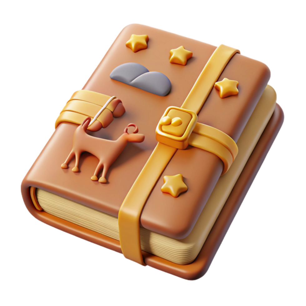 extraordinary abstract Enchanted Book 3D Render of a Magical Journal high quality png