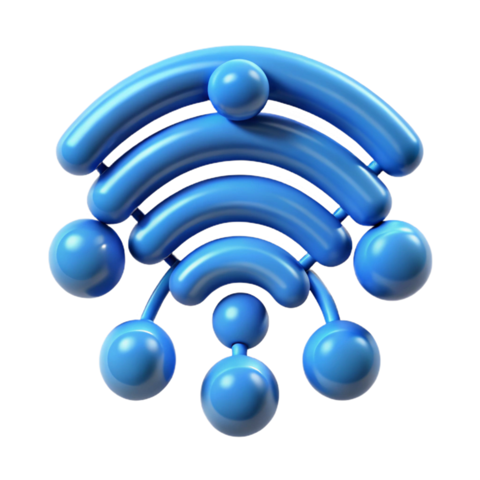 impressive abstract 3D Wireless Network Connection Icon high resolution png