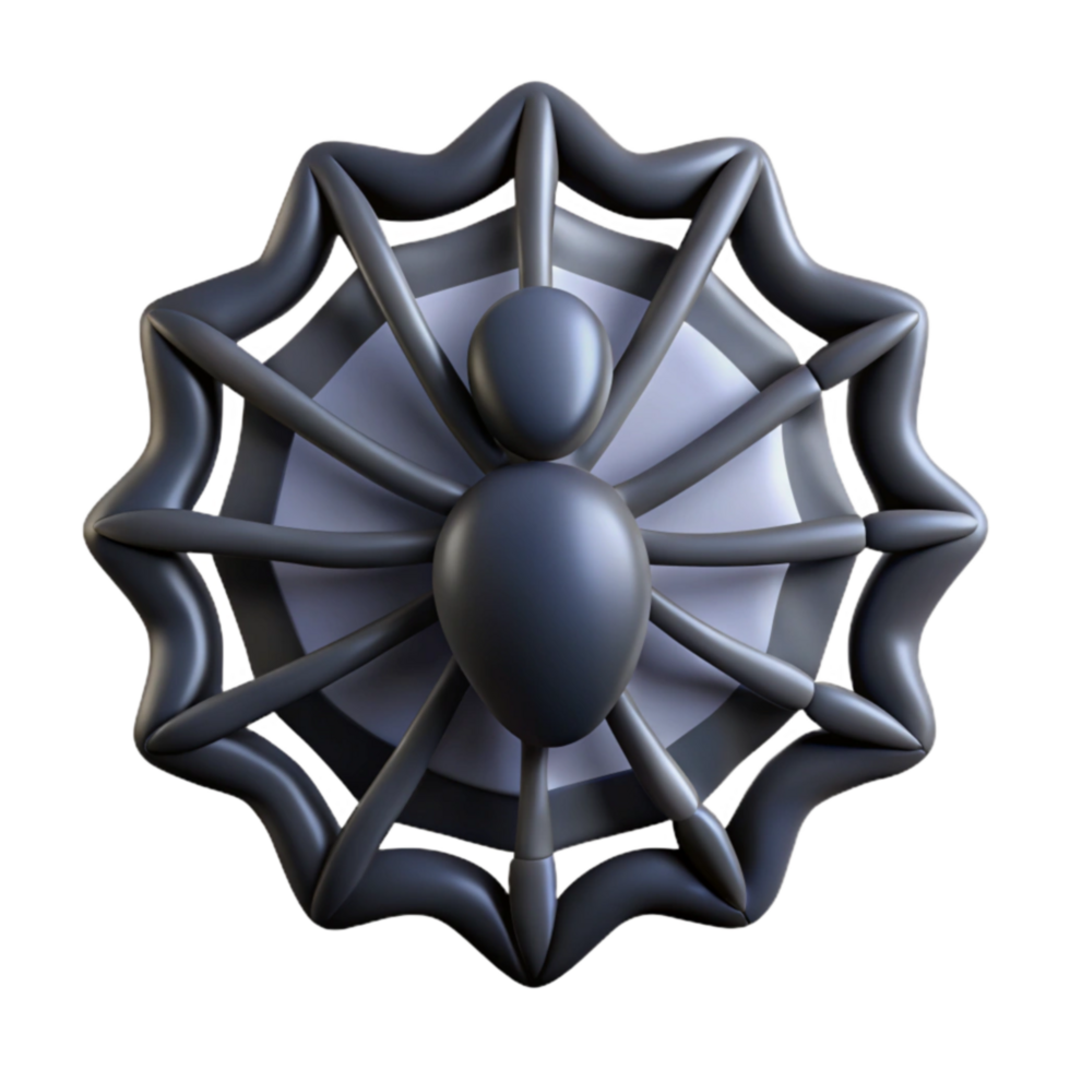 beautiful traditional 3D Render Spider on Web, Halloween Decoration high resolution png
