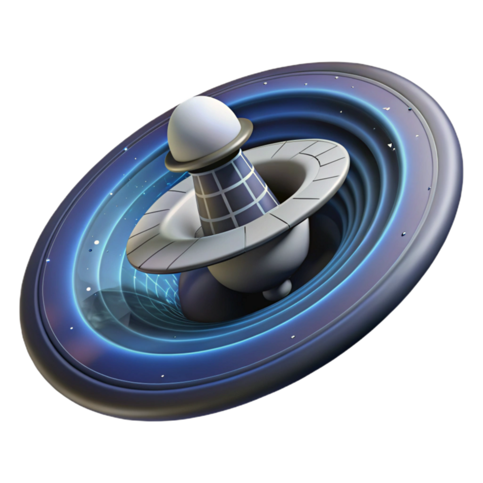 beautiful rustic Spacecraft in Wormhole Futuristic Space Exploration original png