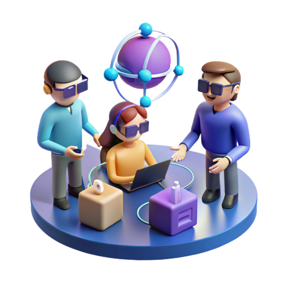vibrant classic Teamwork, Virtual Reality, Innovation, and Technology 4K png