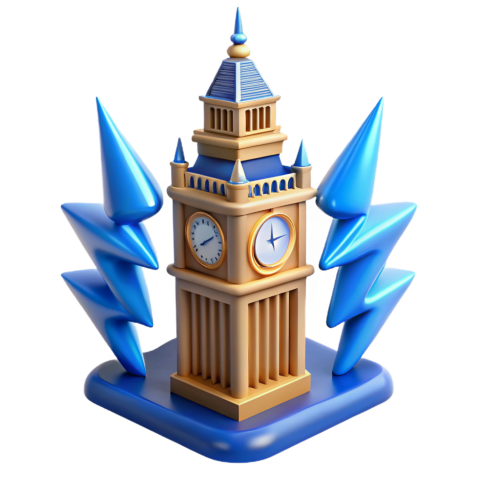 Fast Clock Tower 3D Model Icon png