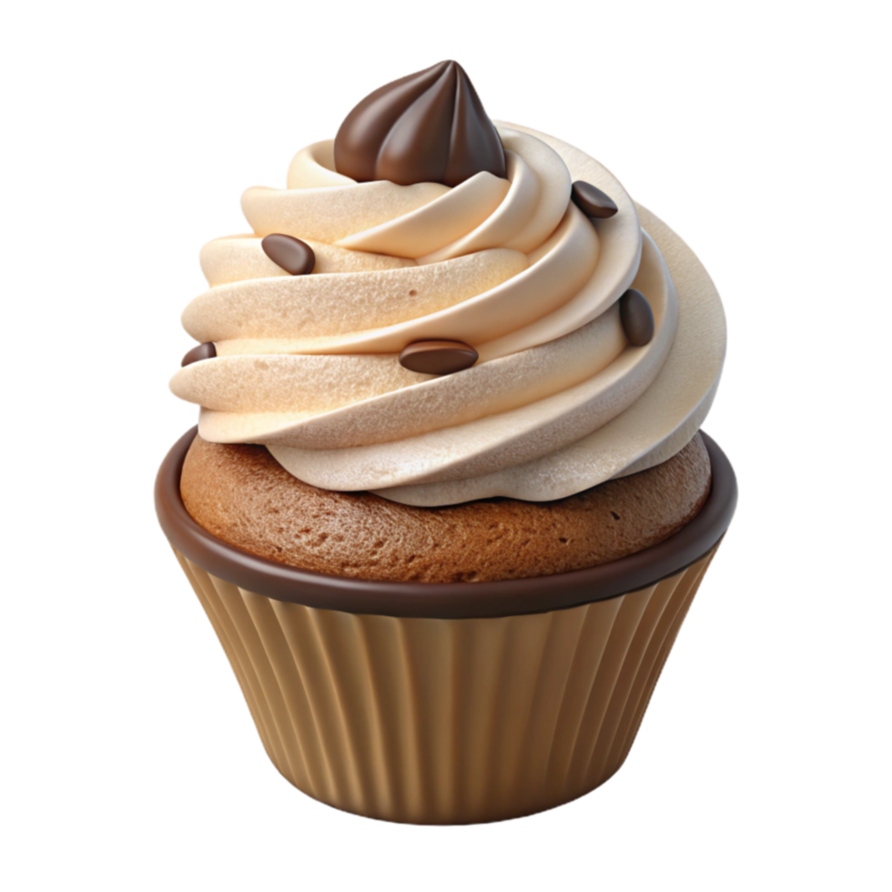 extraordinary creative Chocolate Swirl Cupcake with Cream Frosting professional png