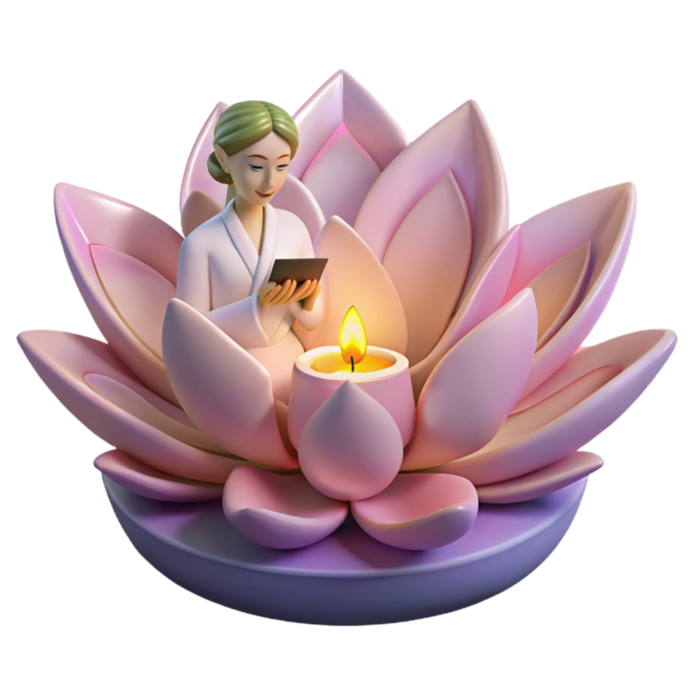wonderful modern Digital Serenity Finding Peace in a Lotus Blossom exclusive png