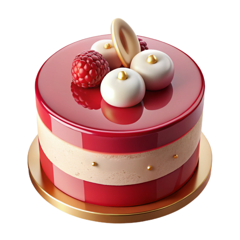 stunning modern Elegant Raspberry Cake with Glossy Glaze genuine png