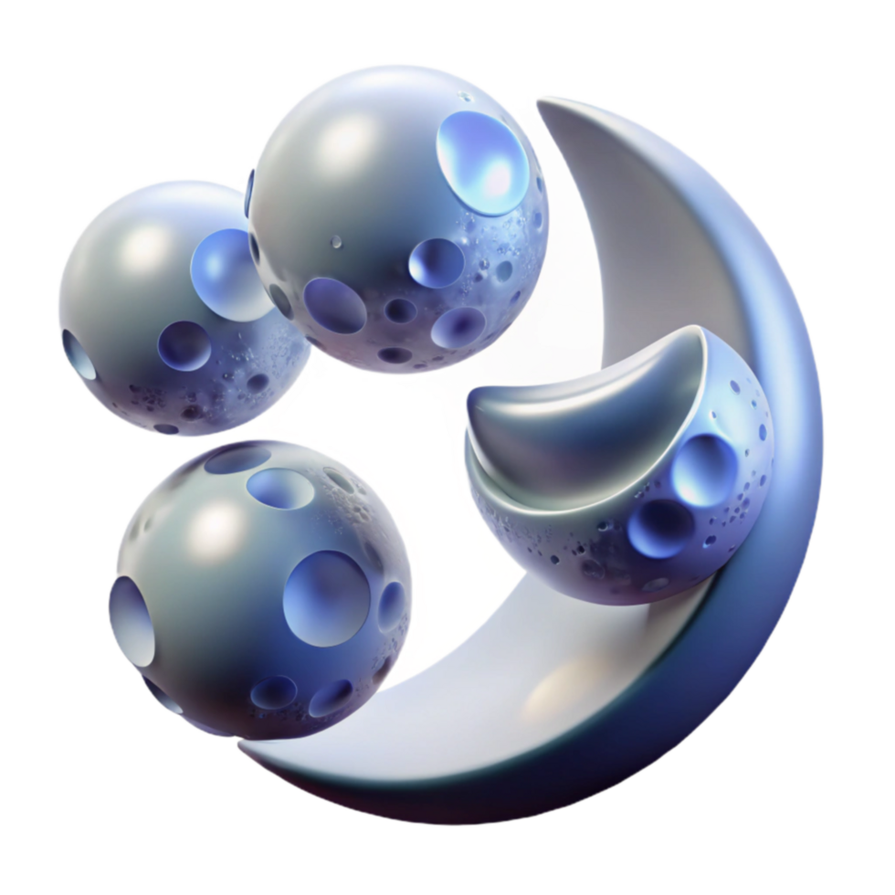 wonderful traditional Celestial Moonscape 3D Render of Cratered Moons high resolution png