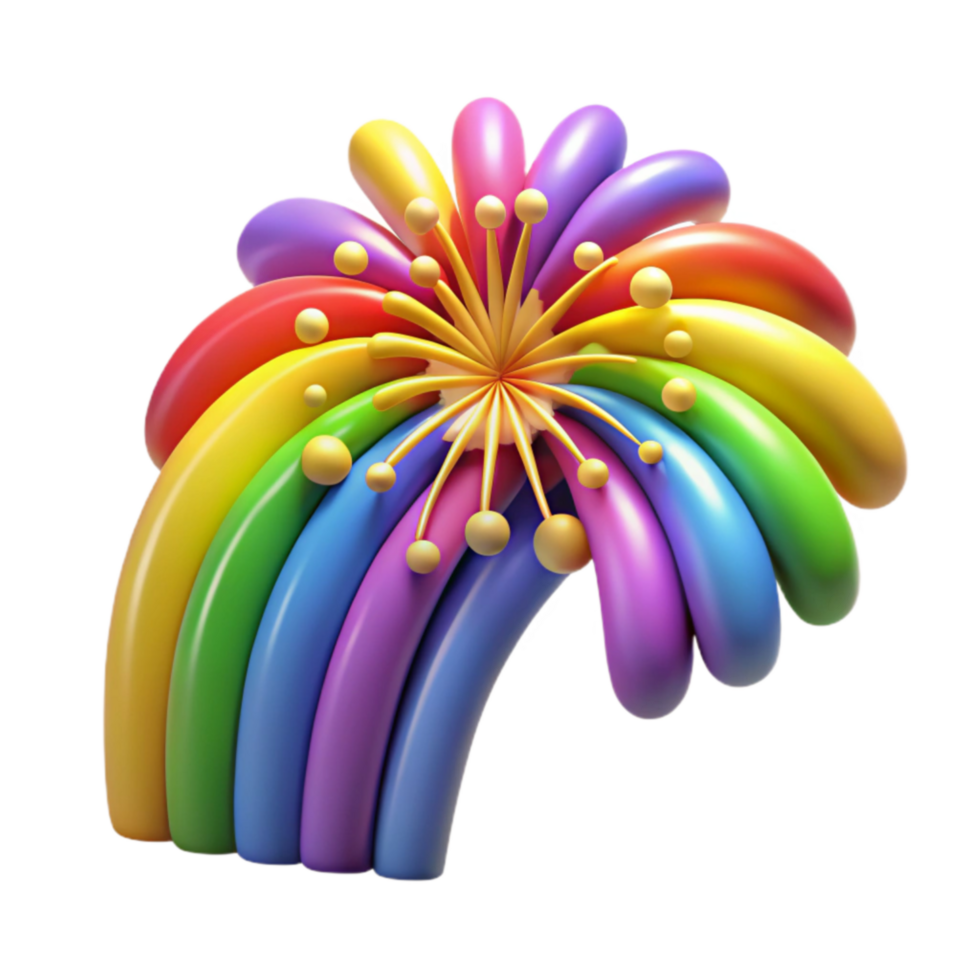 impressive creative Rainbow Burst 3D Colorful Abstract Art authentic png